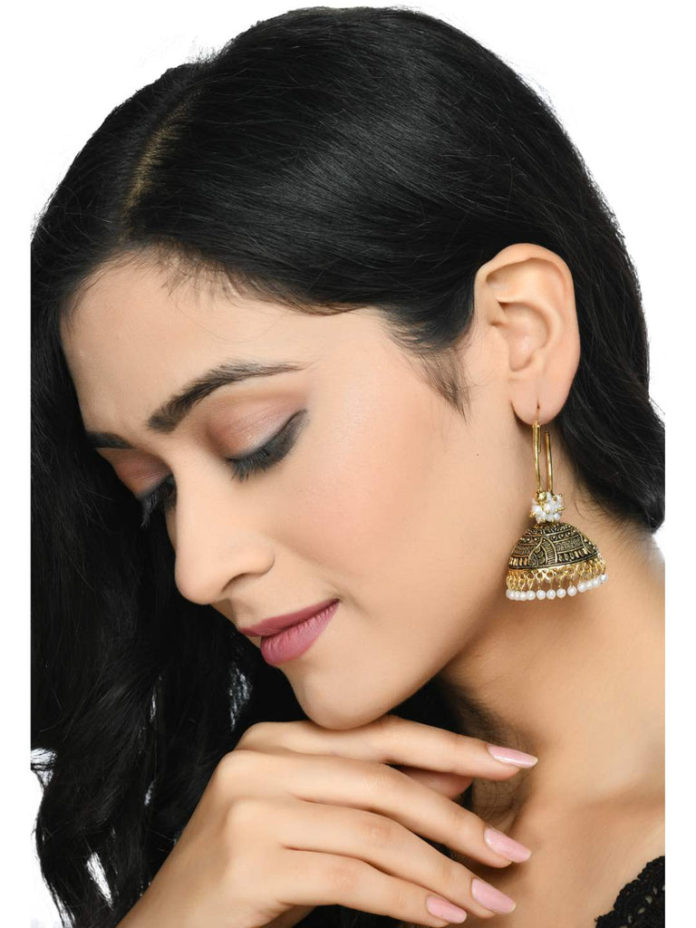 Johar Kamal Latest Design Golden Earrings Jh