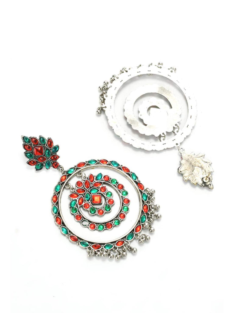 Johar Kamal Traditional Multi color circles Earrings with Kundan Jh