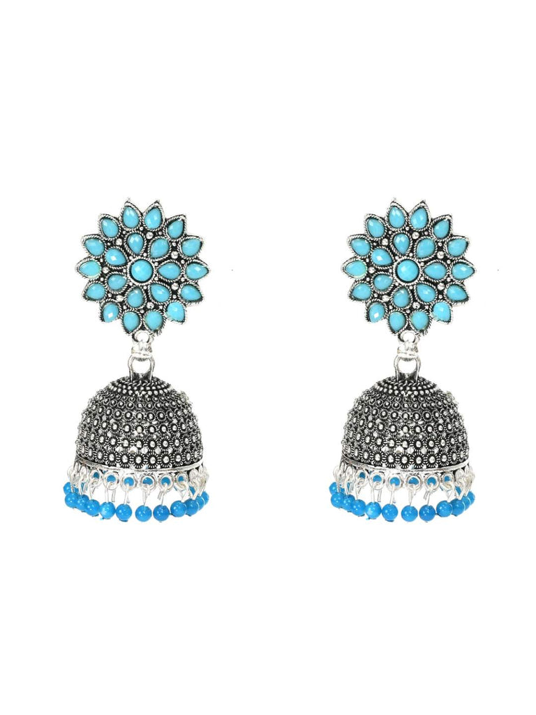Trendia Silver-Plated Sky Blue color Kundan with Pearls Jh