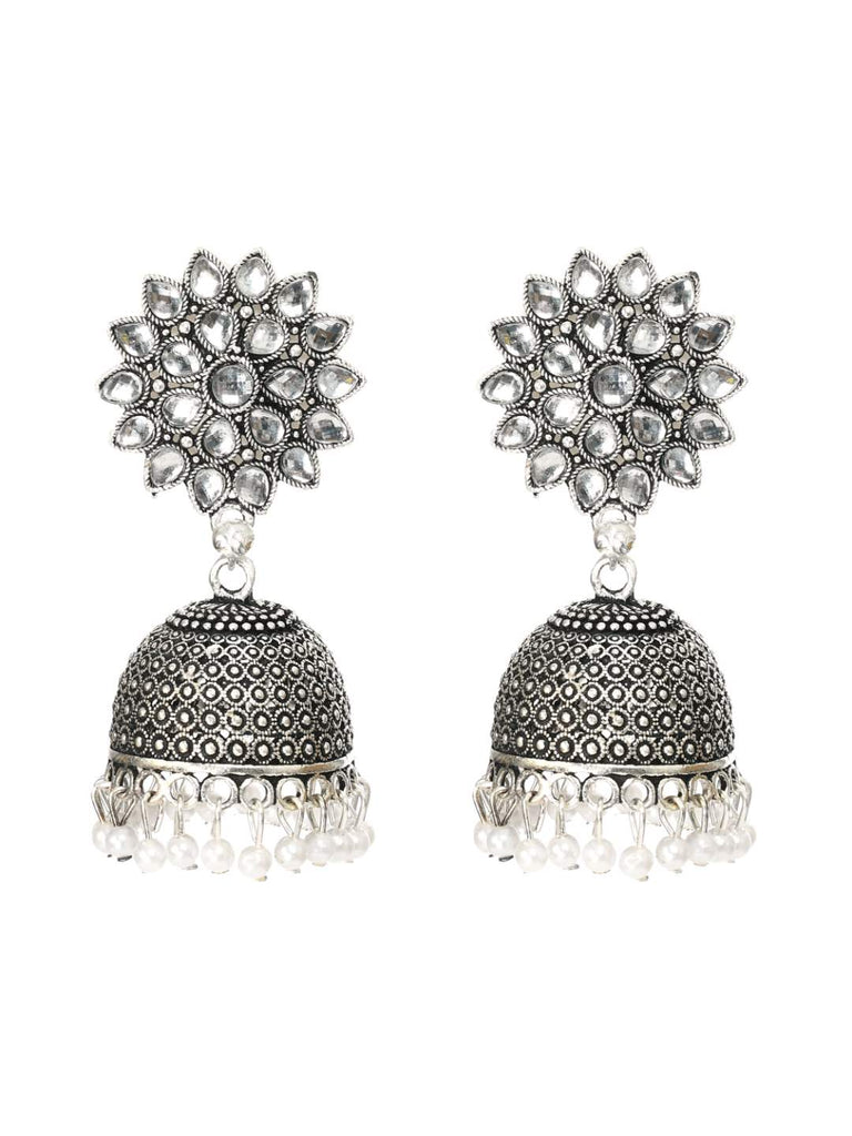 Trendia Silver-Plated White color Kundan wirh Pearls jh