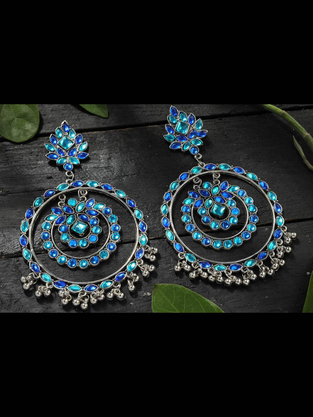 Women's  Trendia Multi color circles Earrings with Kundan Jker_135 - Kamal Johar