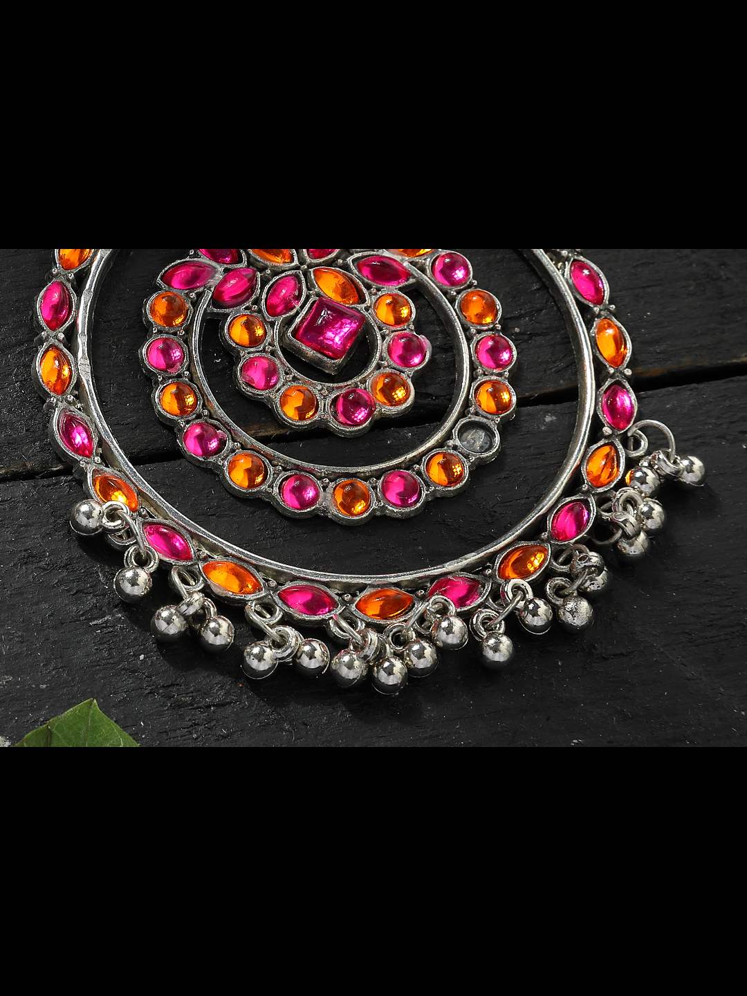 Women's  Trendia Multi color circles Earrings with Kundan Jker_136 - Kamal Johar