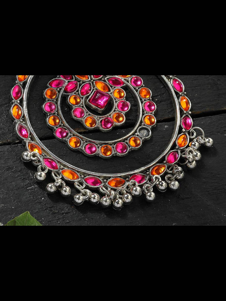 Women's  Trendia Multi color circles Earrings with Kundan Jker_136