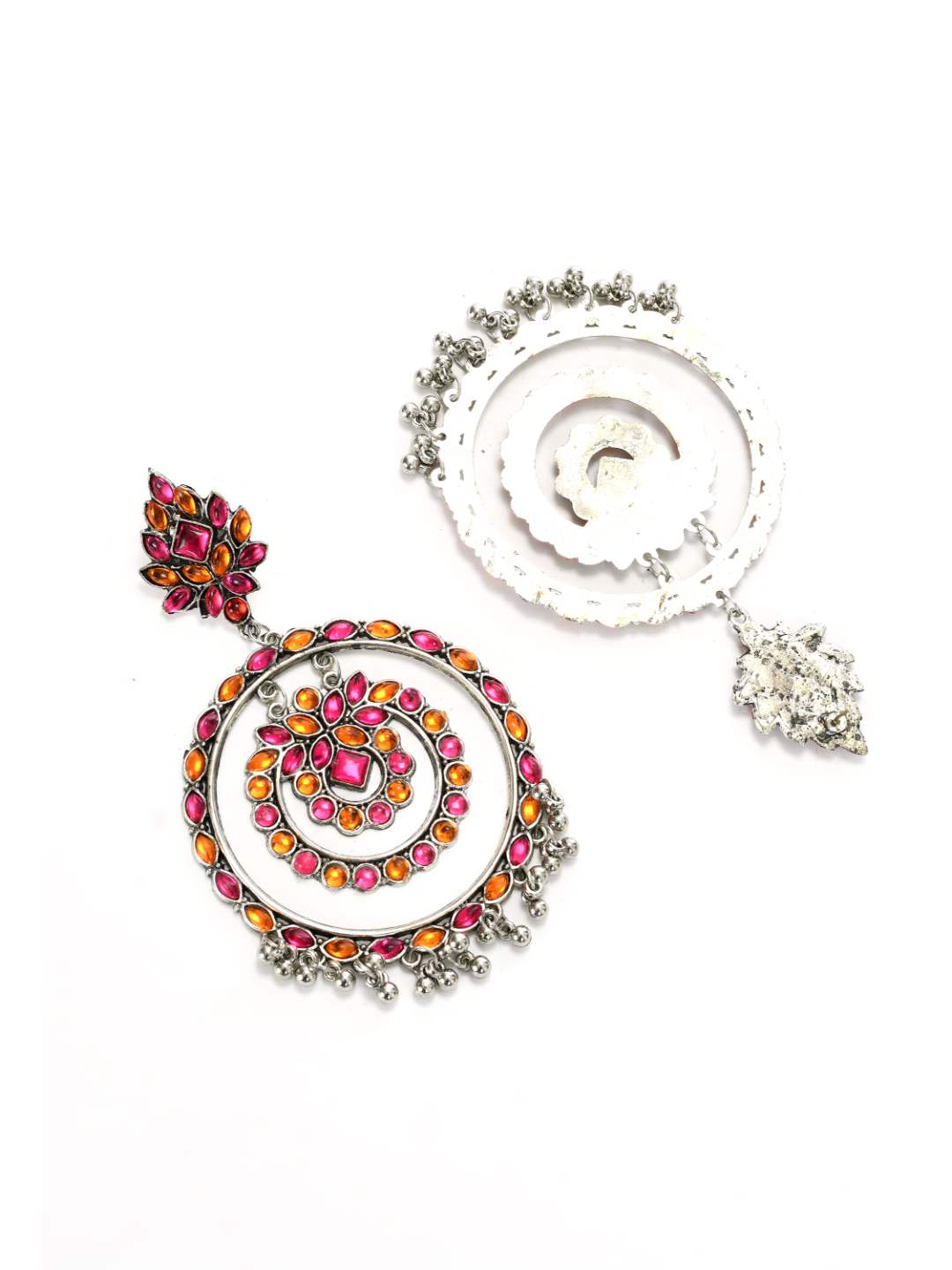 Women's  Trendia Multi color circles Earrings with Kundan Jker_136 - Kamal Johar