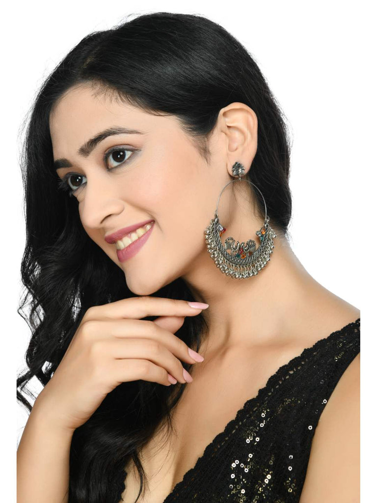 Trendia Peacock design Chandbali Ear
