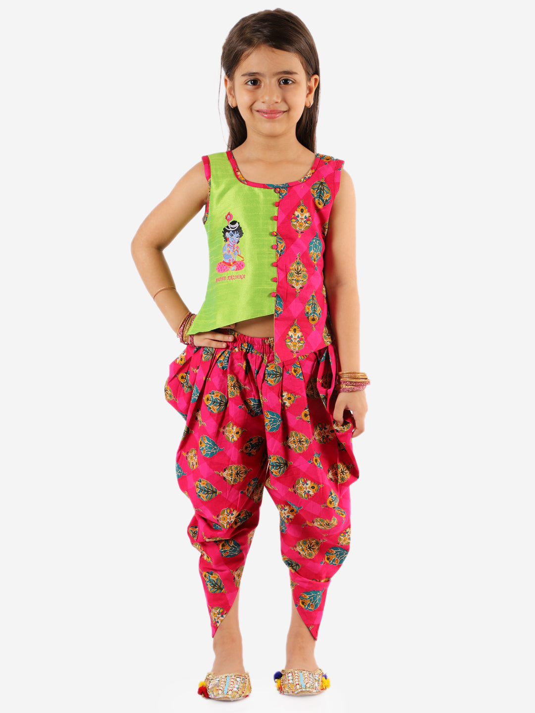 Cotton & Silk Blend Kurta & Dhoti Pant Set for Girls -  KID1 Girls