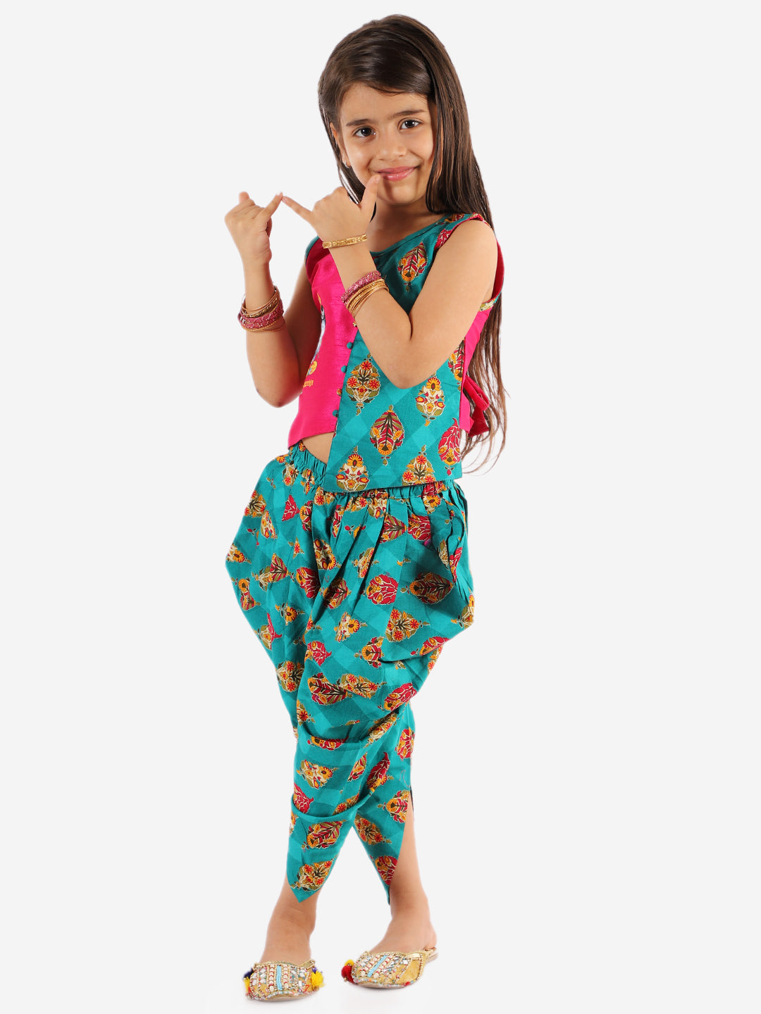 Cotton & Silk Blend Kurta & Dhoti Pant Set for Girls -  KID1 Girls