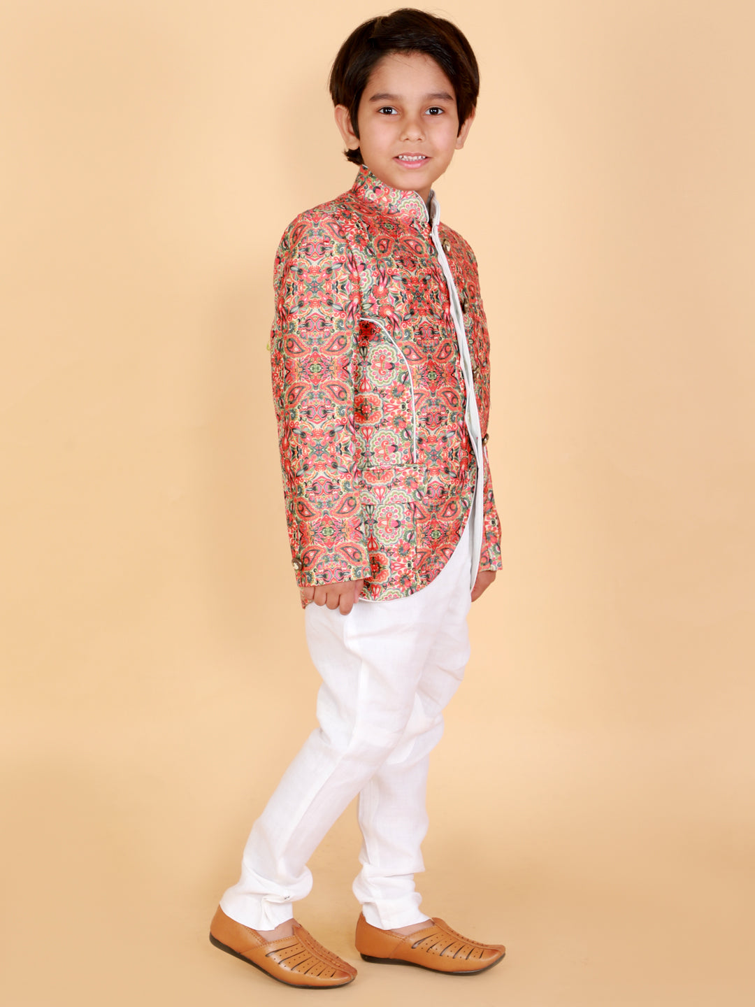 Boy's Silk Blend  Embroidery Full Length Suit Set - KID1 Boys