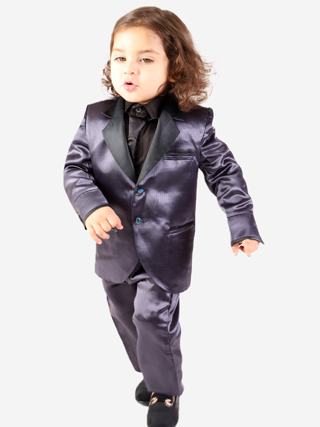 Boy's Silk Blend  Solid Full Length Suit Set - KID1 Boys