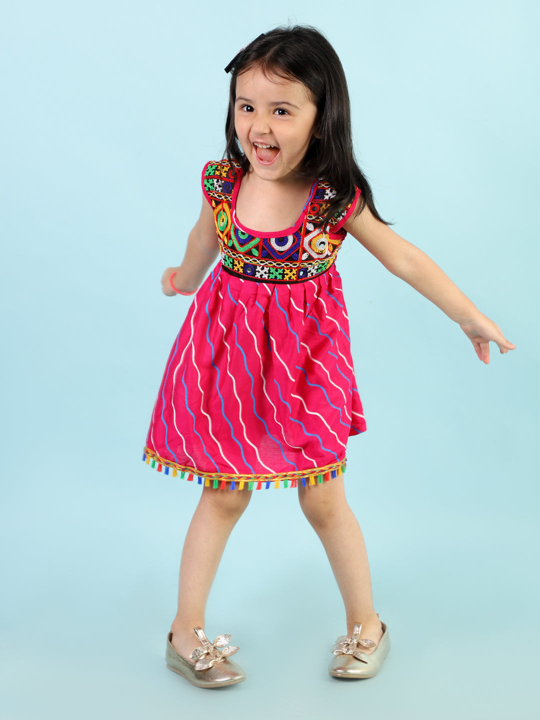 Girl's Festive Lehariya Navratri Dress - Kid1 Girls