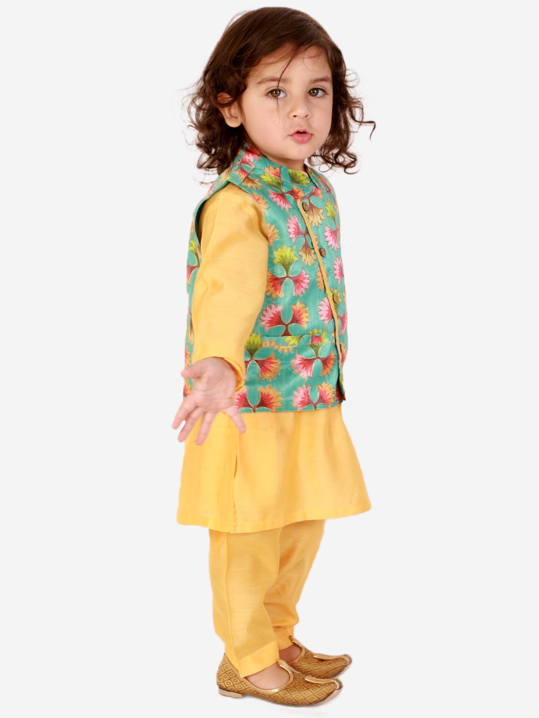 Boy's Festive jacket with silk kurta pyjama - KID1 Boys