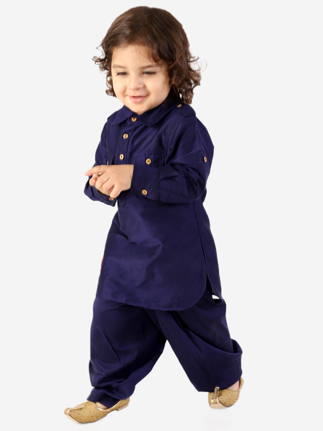 Boy's Silk Blend Solid Full Length Pathani Suit Set - KID1 Boys