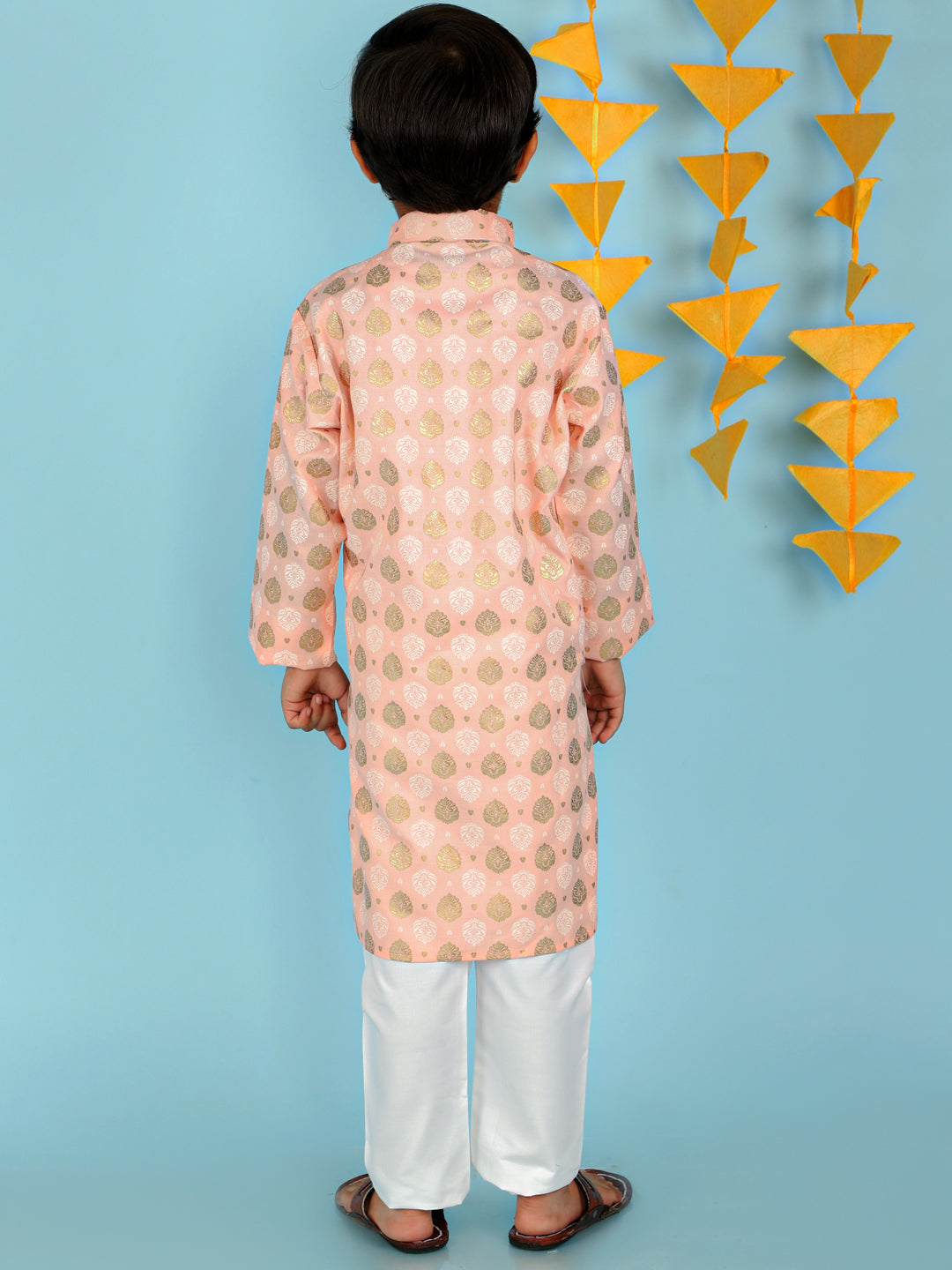 Boy's  Peach Color In-Vouge Kurta Pyjama  - KID1 Boys