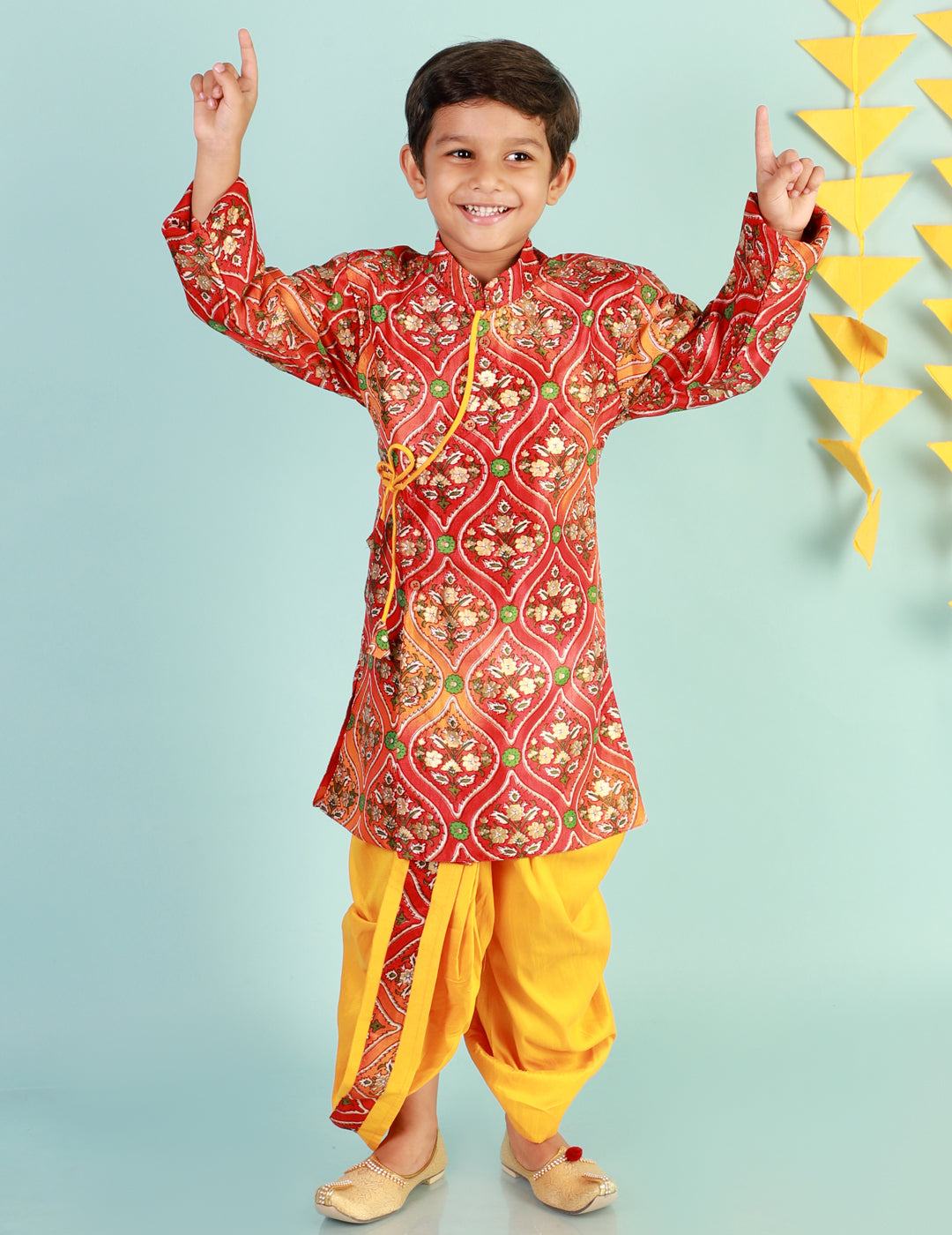Boy's Festive Nitara Sherwani Dhoti - Kid1 Boys