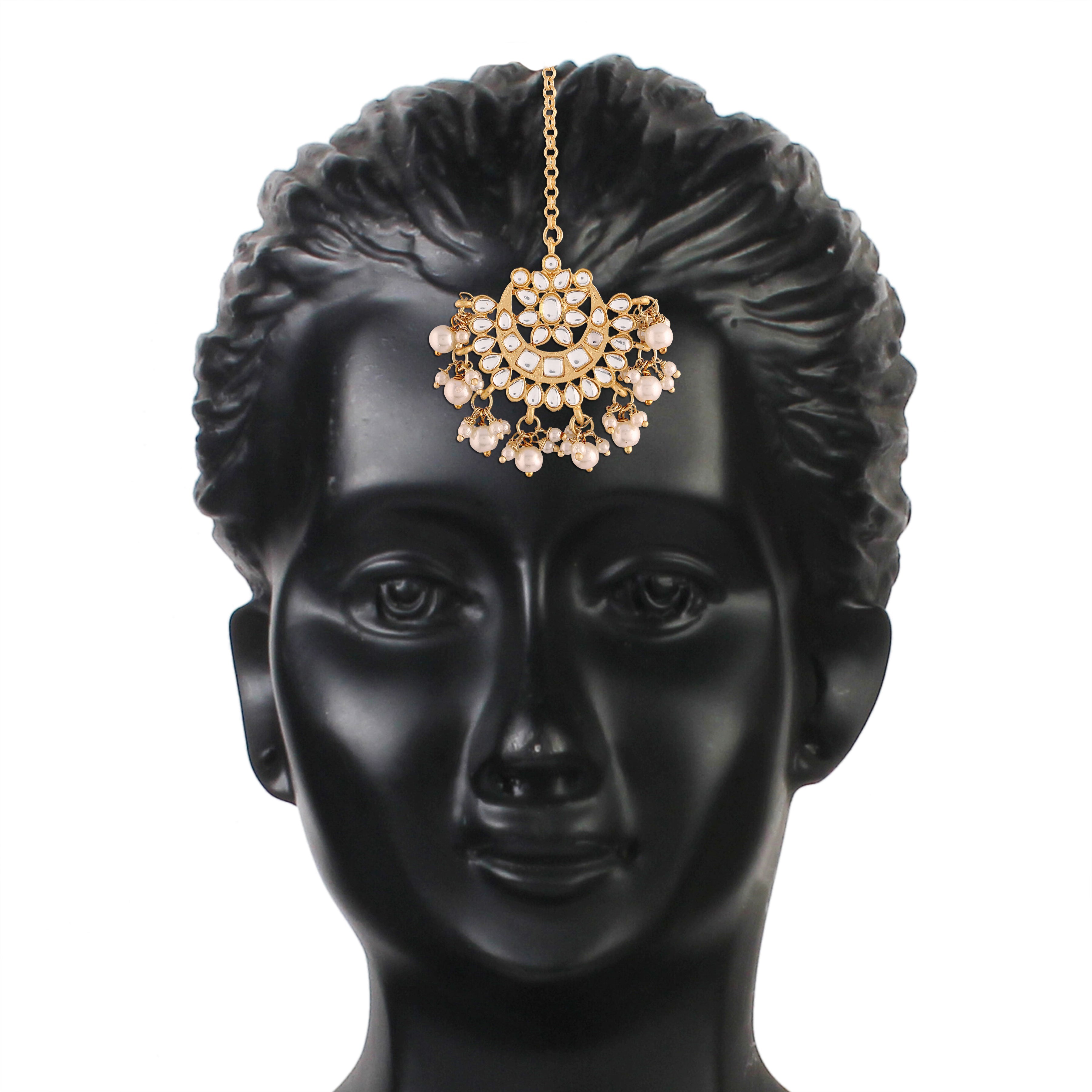 Women's 18k Gold Plated Black Pearl Beaded Choker Set- I Jewels