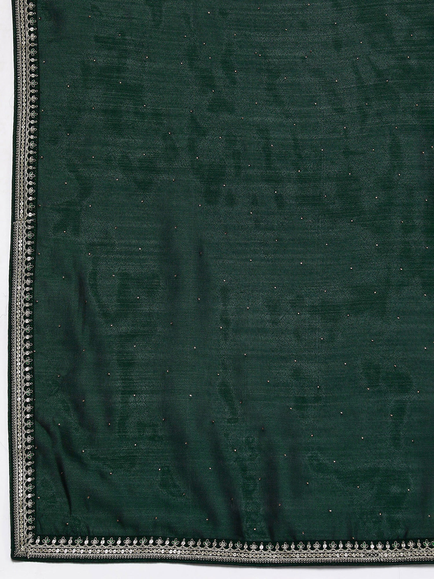 Women's Green Embroidered Straight Kurta Trousers With Dupatta Set - Indo Era