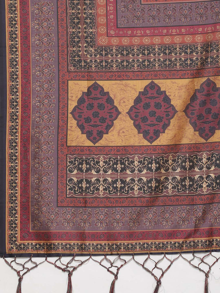 Women's Digital Print Shiney Satin Semistitched Lehenga Choli With Unstitched Blouse And Thred Work Dupatta