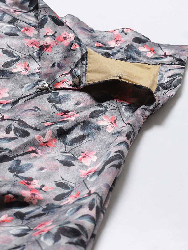 Women's Digital Print Shiney Satin Semistitched Lehenga Choli With Unstitched Blouse And Thred Work Dupatta