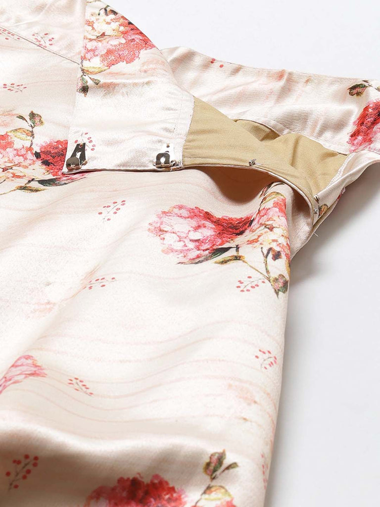 Women's Digital Print Shiney Satin Semistitched Lehenga Choli With Unstitched Blouse And Thred Work Dupatta