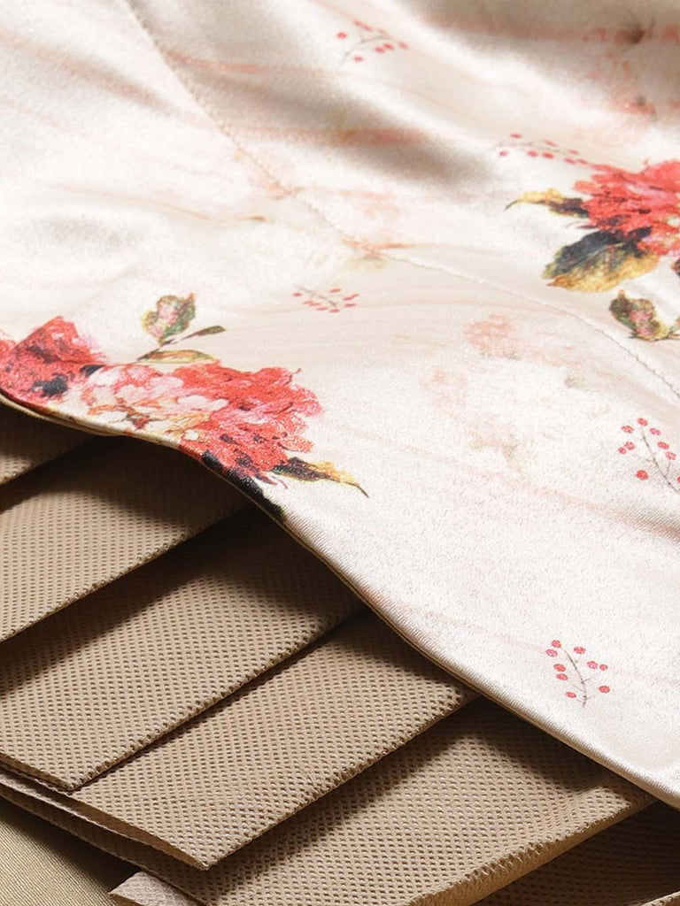 Women's Digital Print Shiney Satin Semistitched Lehenga Choli With Unstitched Blouse And Thred Work Dupatta