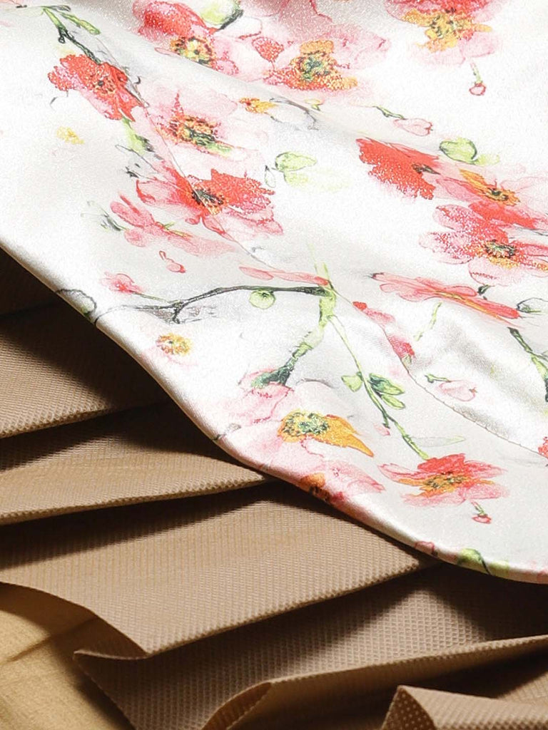 Women's Digital Print Shiney Satin Semistitched Lehenga Choli With Unstitched Blouse And Thred Work Dupatta