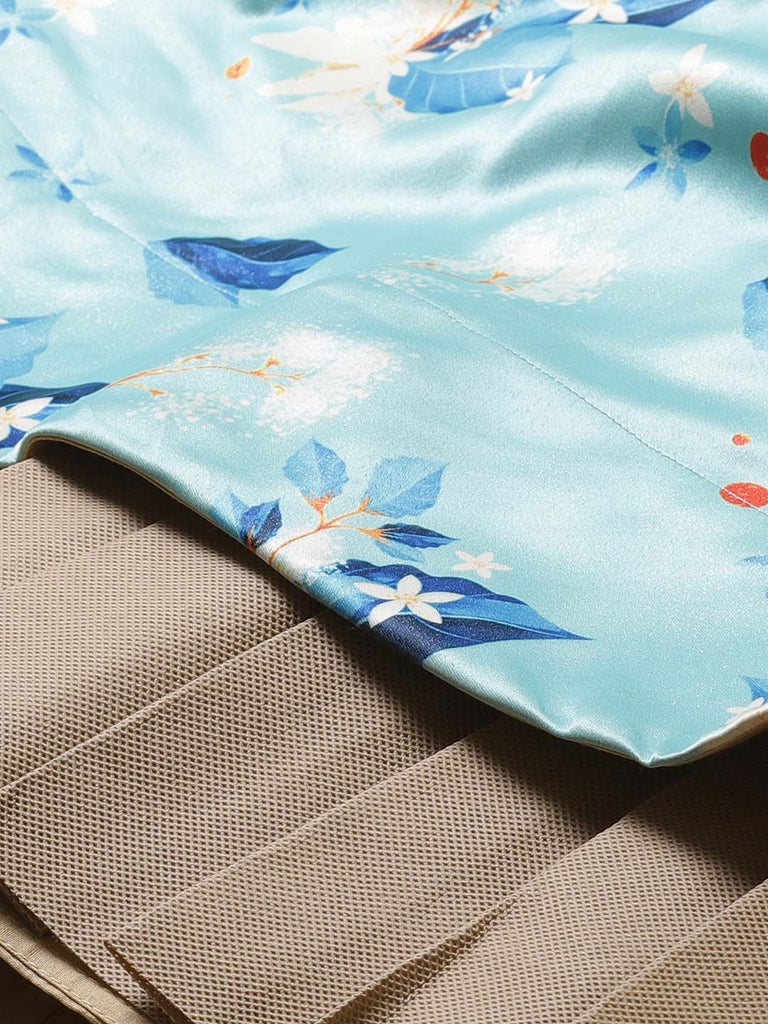 Women's Digital Print Shiney Satin Semistitched Lehenga Choli With Unstitched Blouse And Thred Work Dupatta