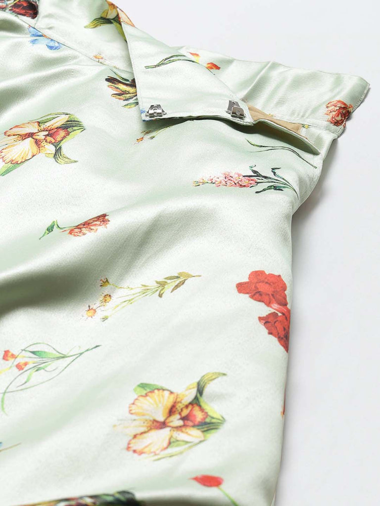 Women's Digital Print Shiney Satin Semistitched Lehenga Choli With Unstitched Blouse And Thred Work Dupatta