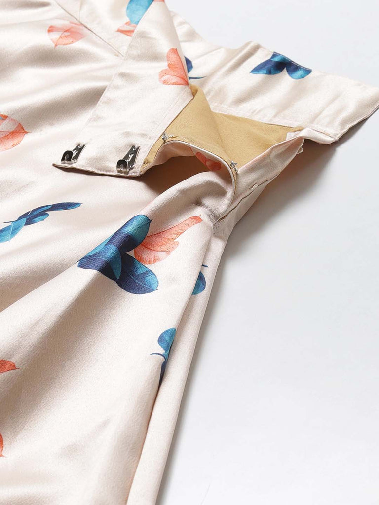 Women's Digital Print Shiney Satin Semistitched Lehenga Choli With Unstitched Blouse And Thred Work Dupatta