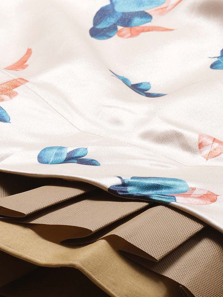 Women's Digital Print Shiney Satin Semistitched Lehenga Choli With Unstitched Blouse And Thred Work Dupatta