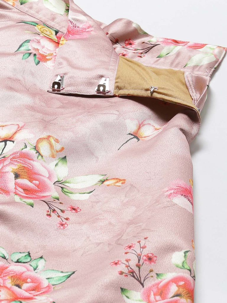 Women's Digital Print Shiney Satin Semistitched Lehenga Choli With Unstitched Blouse And Thred Work Dupatta