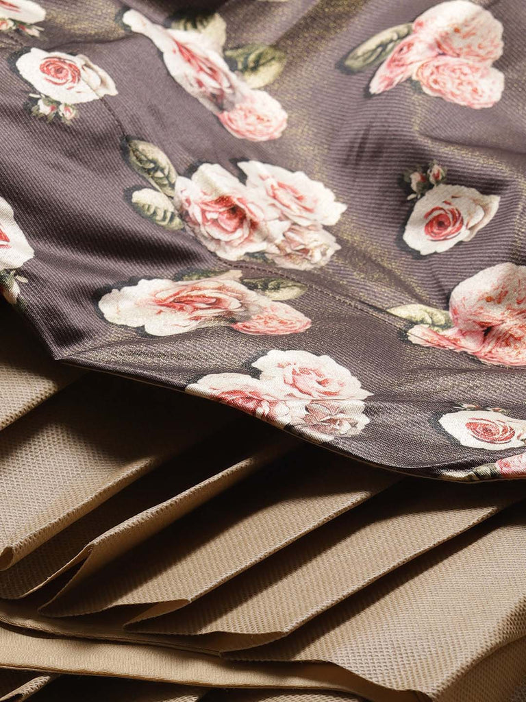 Women's Digital Print Shiney Satin Semistitched Lehenga Choli With Unstitched Blouse And Thred Work Dupatta