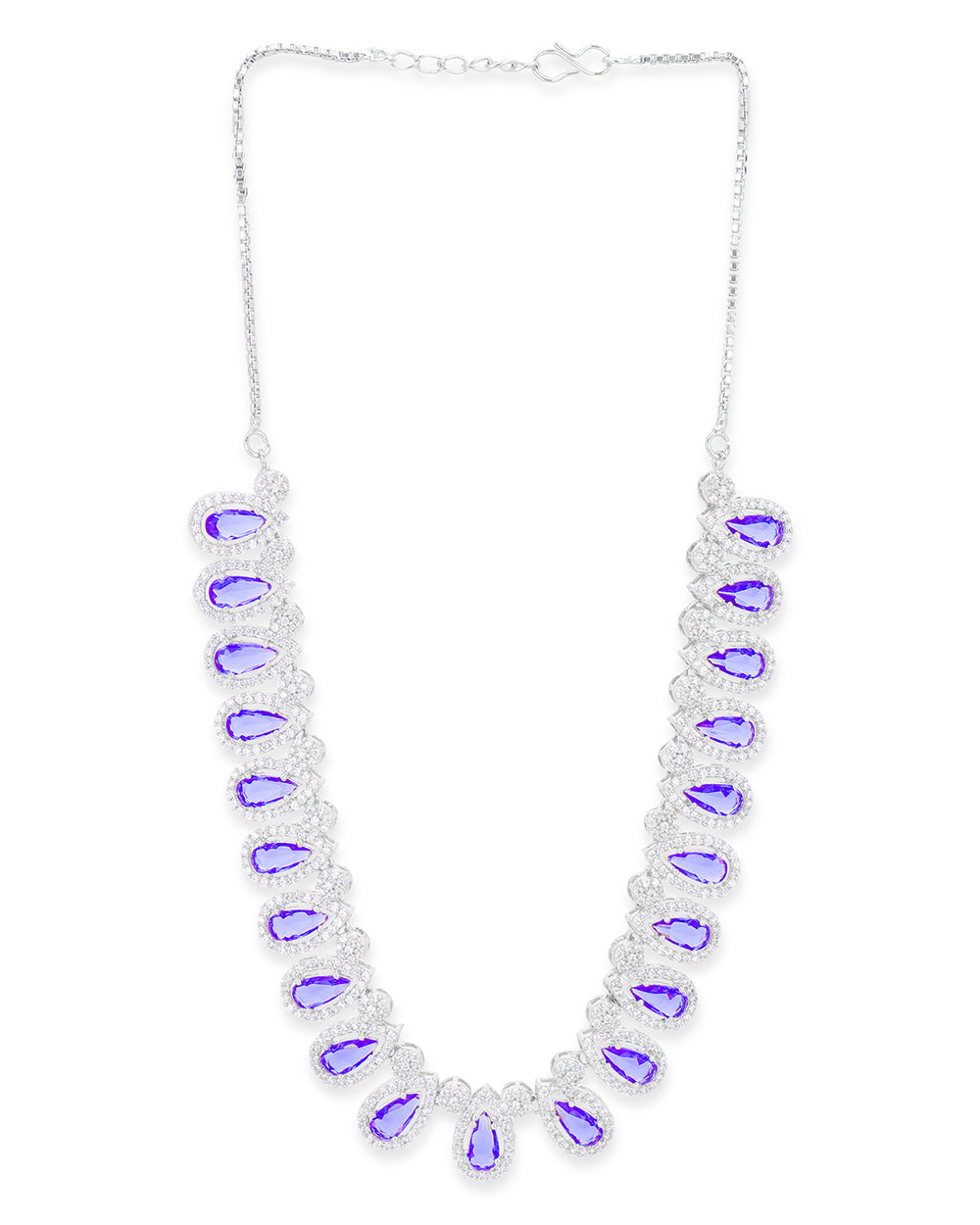 Women's Silver Brass Necklace Sets - Voylla