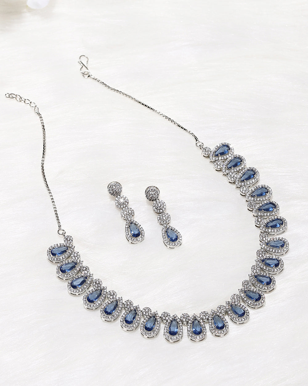 Women's Silver Brass Necklace Sets - Voylla