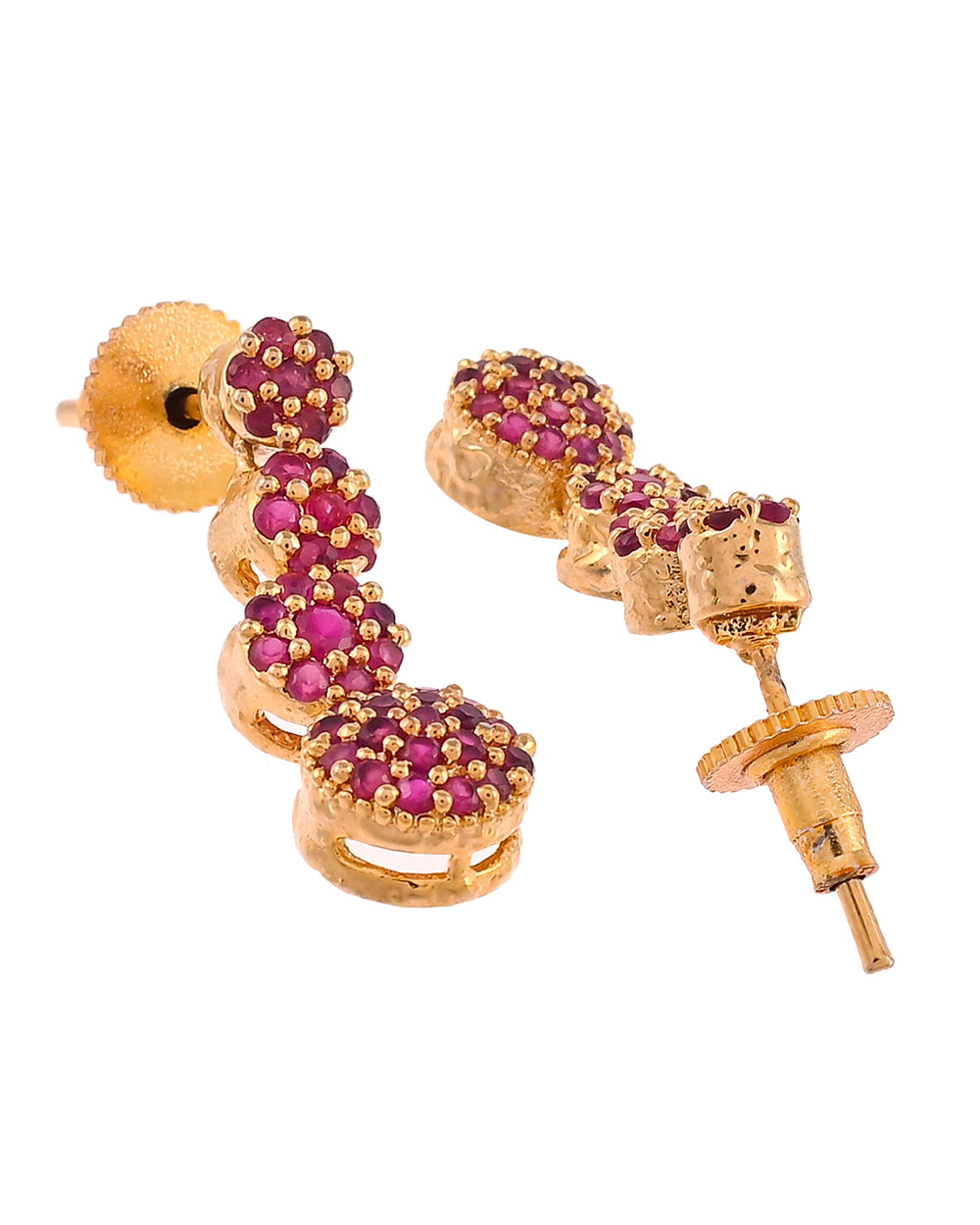 Women's Sparkling Elegance Floral Cz Adorned Gold Plated Brass Jewellery Set - Voylla