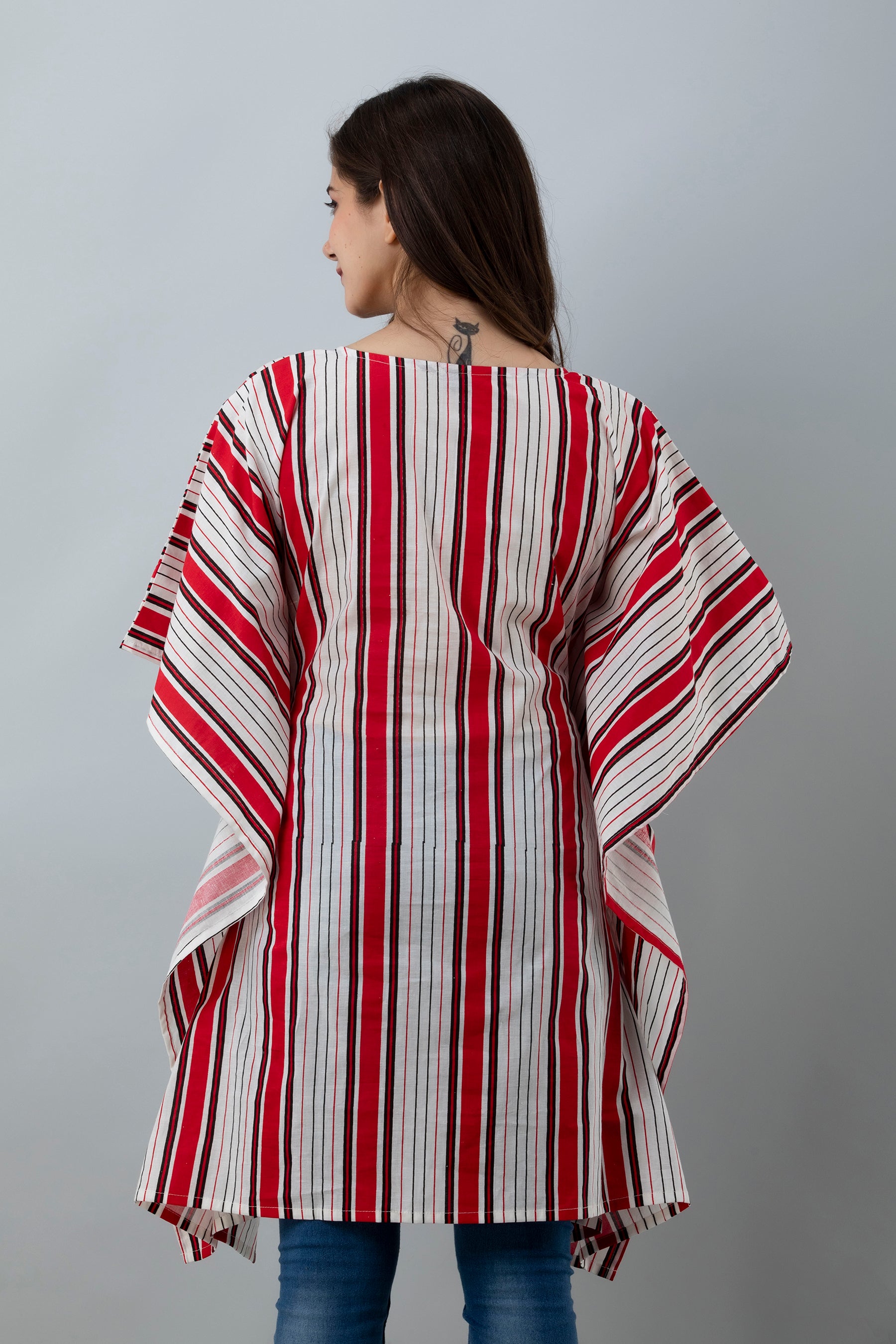 Women's Strip pattern rayon kaftan top  - MISSKURTI