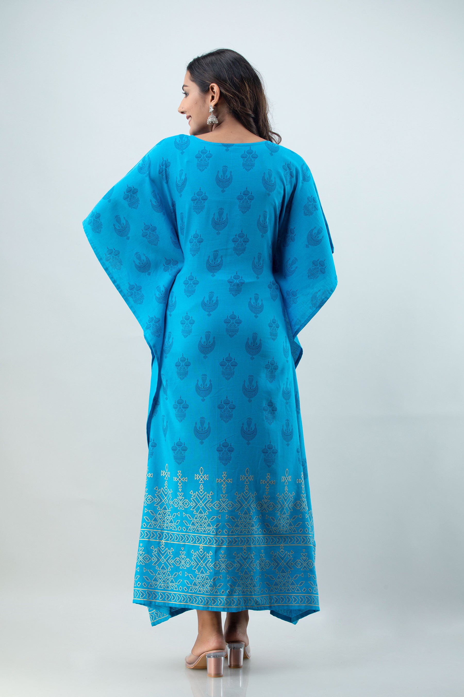 Women's Blue printed kaftan - MISSKURTI