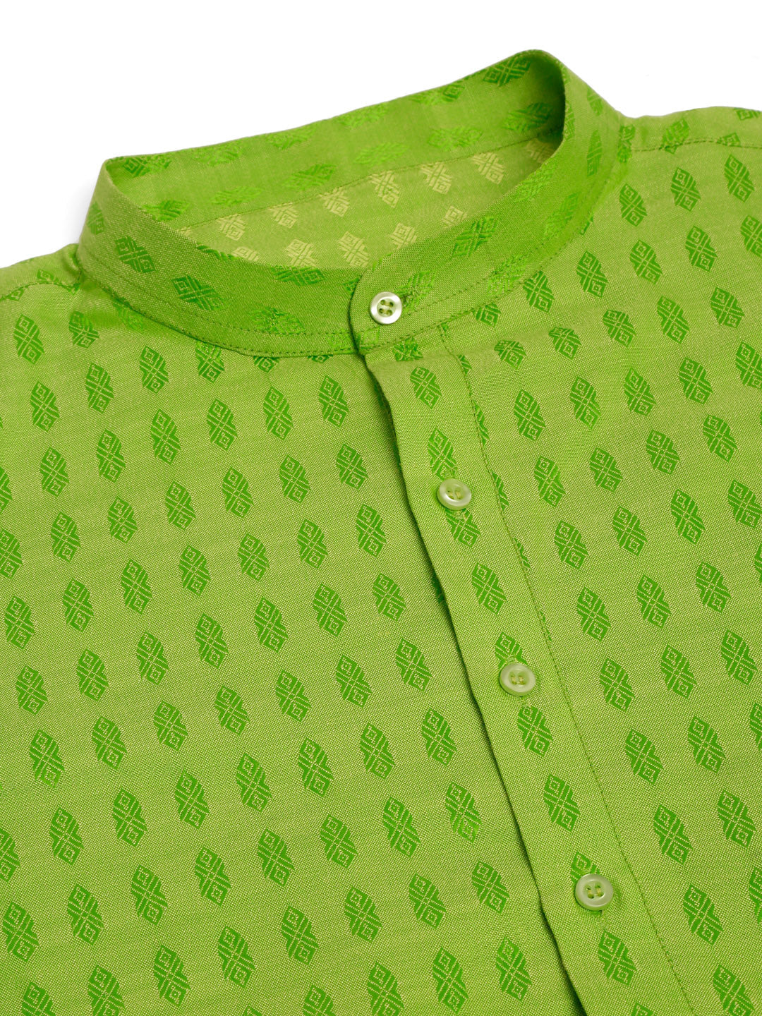 Men's Green Woven Design Kurta Only ( Ko 675 Green ) - Virat Fashions