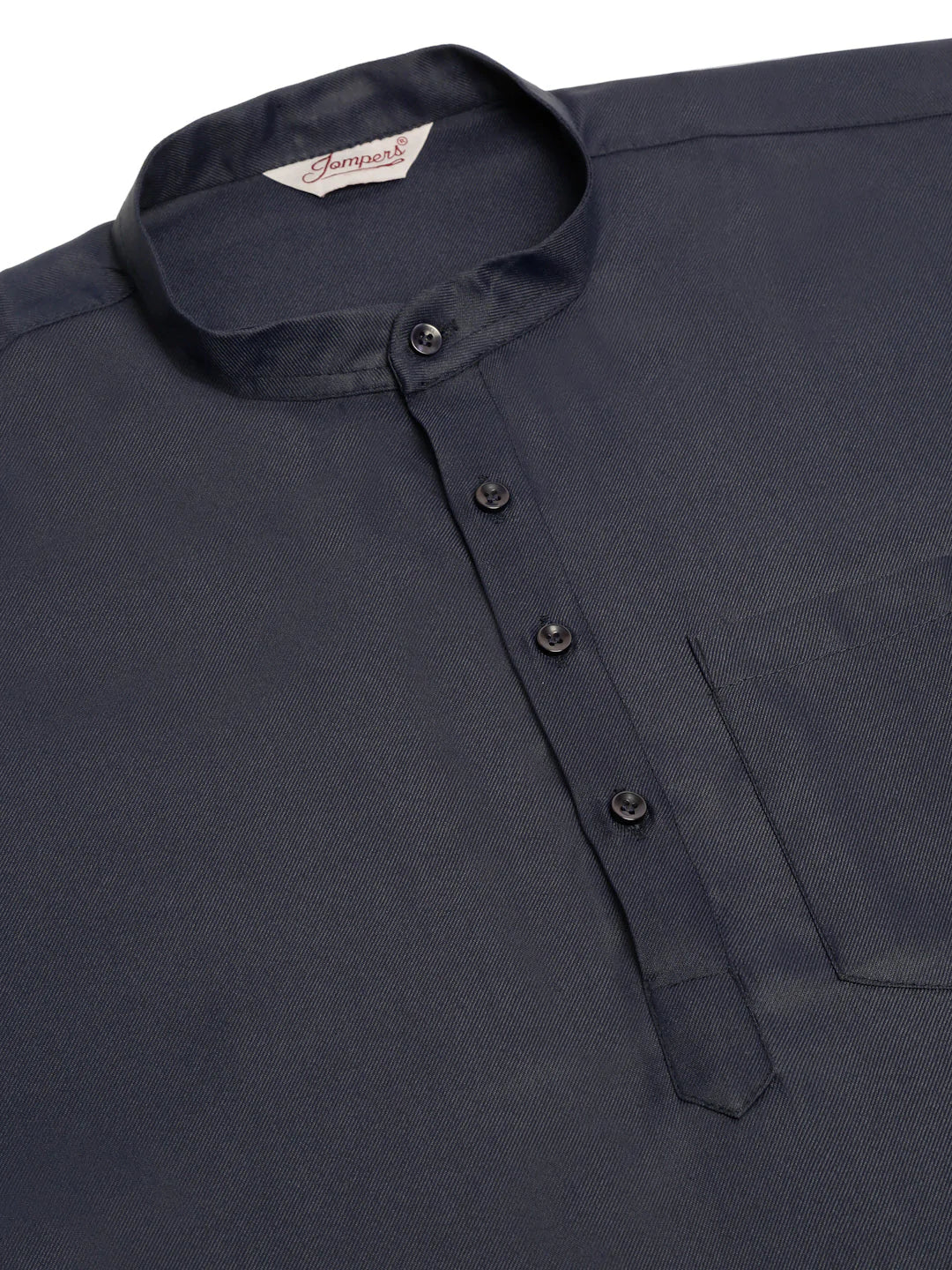 Men's Navy-Blue Solid Cotton Short Kurta ( KO 677 Navy ) - Virat Fashions