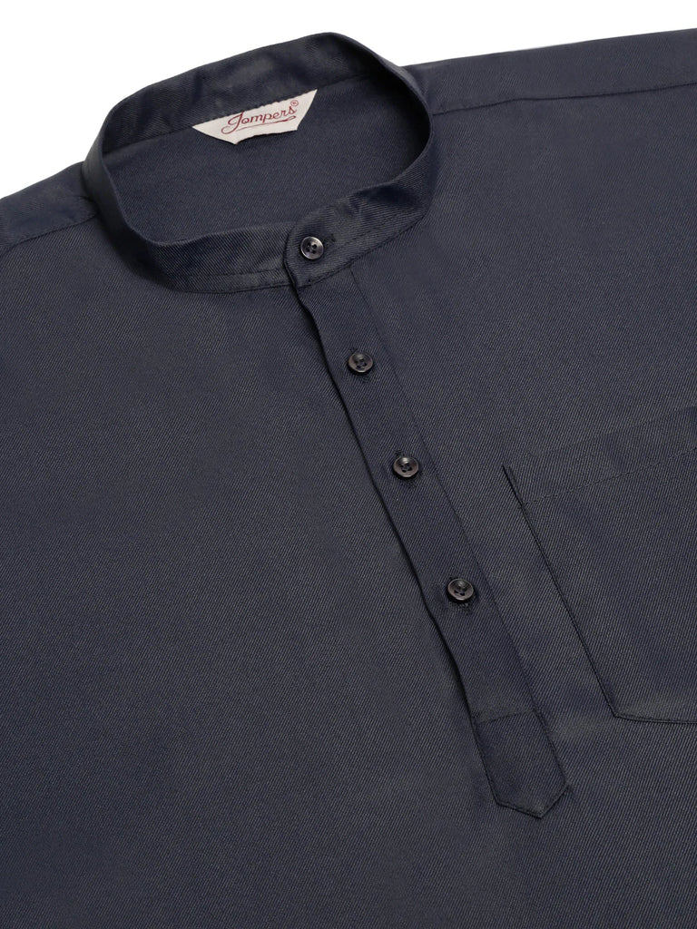 Men's Navy-Blue Solid Cotton Short Kurta ( KO 677 Navy )