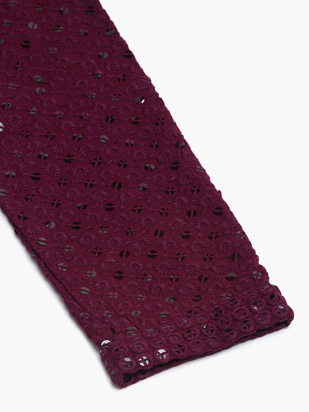 Men's Purple Chikankari Embroidered and Sequence Kurta Only ( KO 678 Purple ) - Virat Fashions