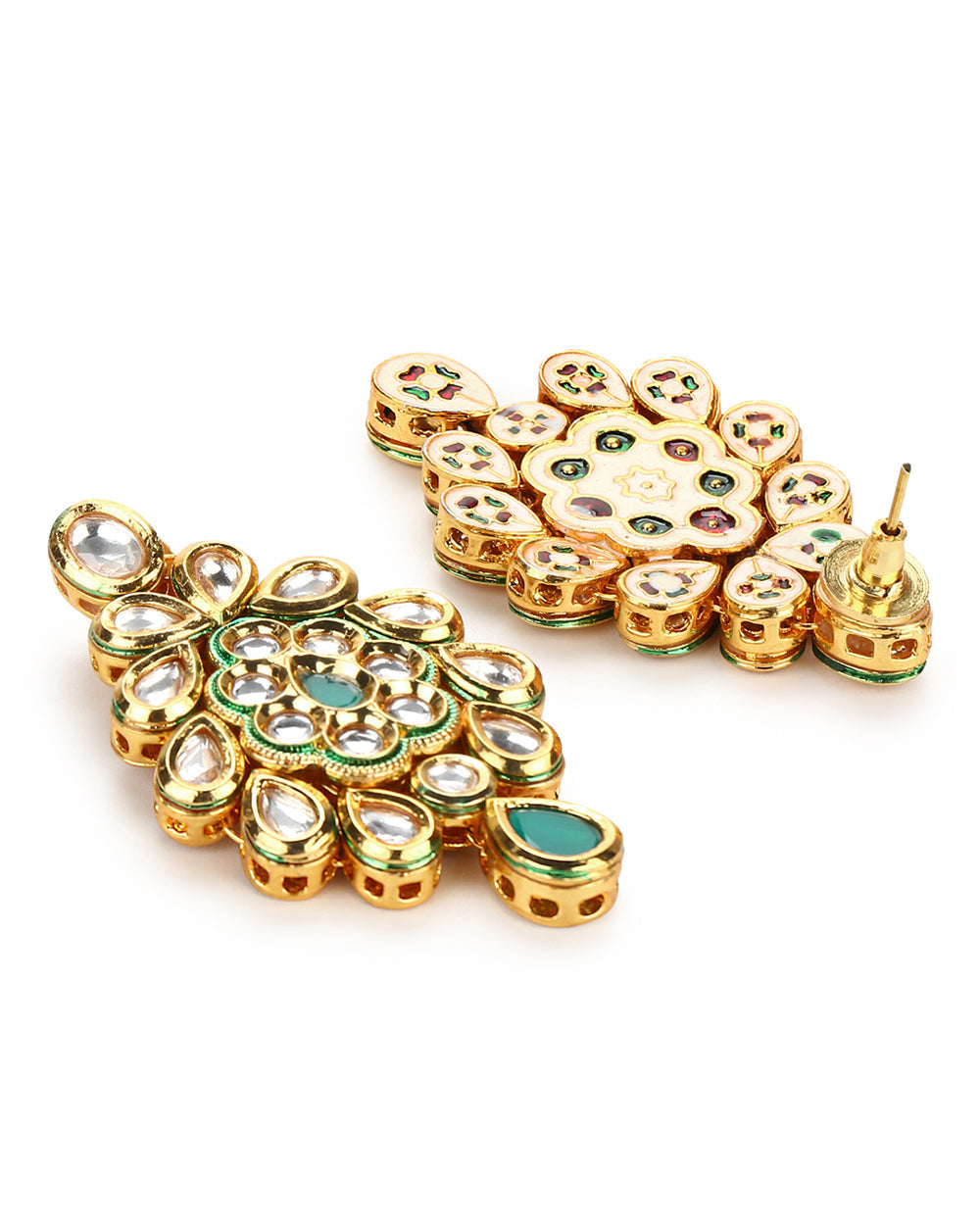 Women's Kundan Gold Plated Brass Necklace Set - Voylla