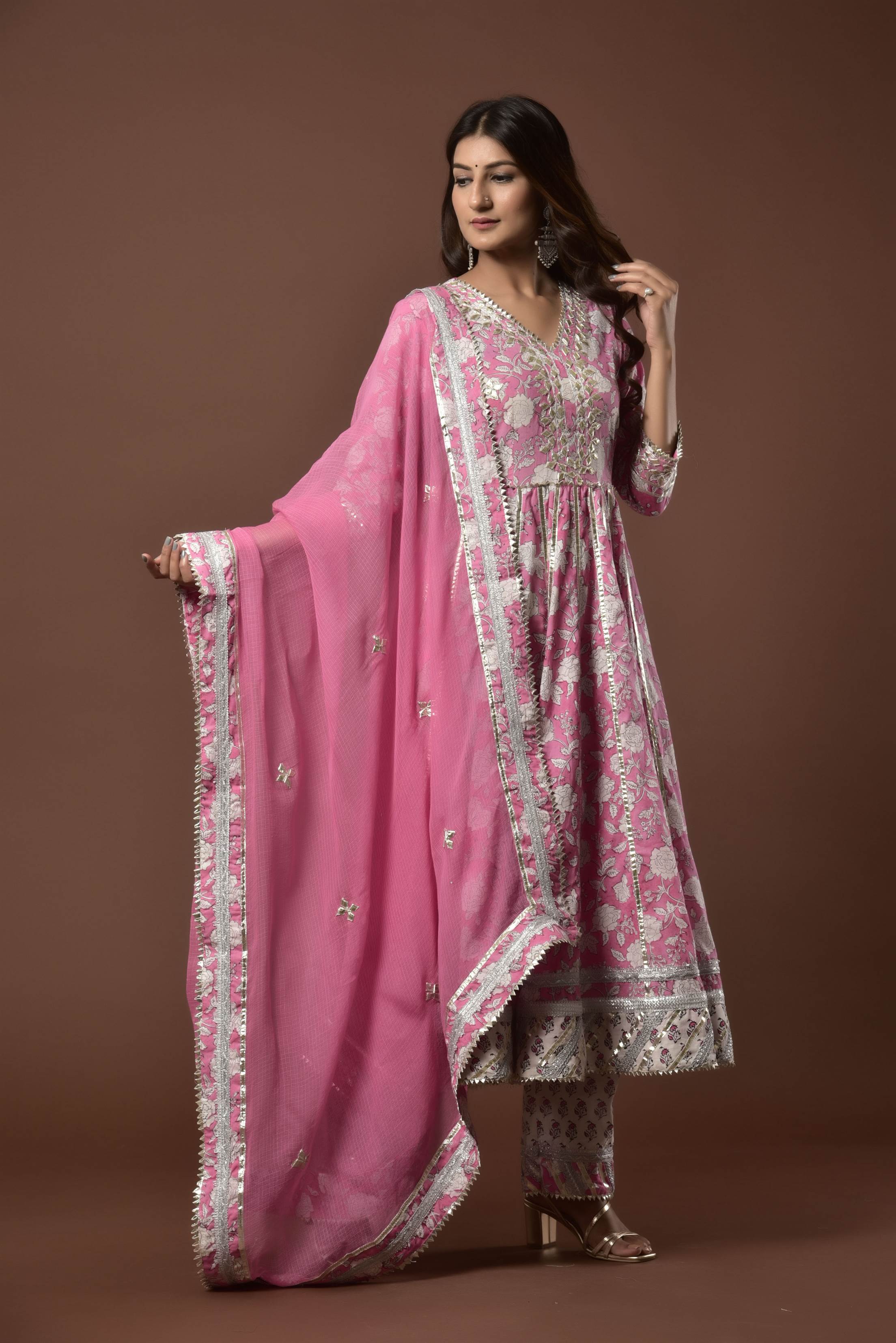 Women's Ambar Gulabi Kalidar Suit Set - Kiswah