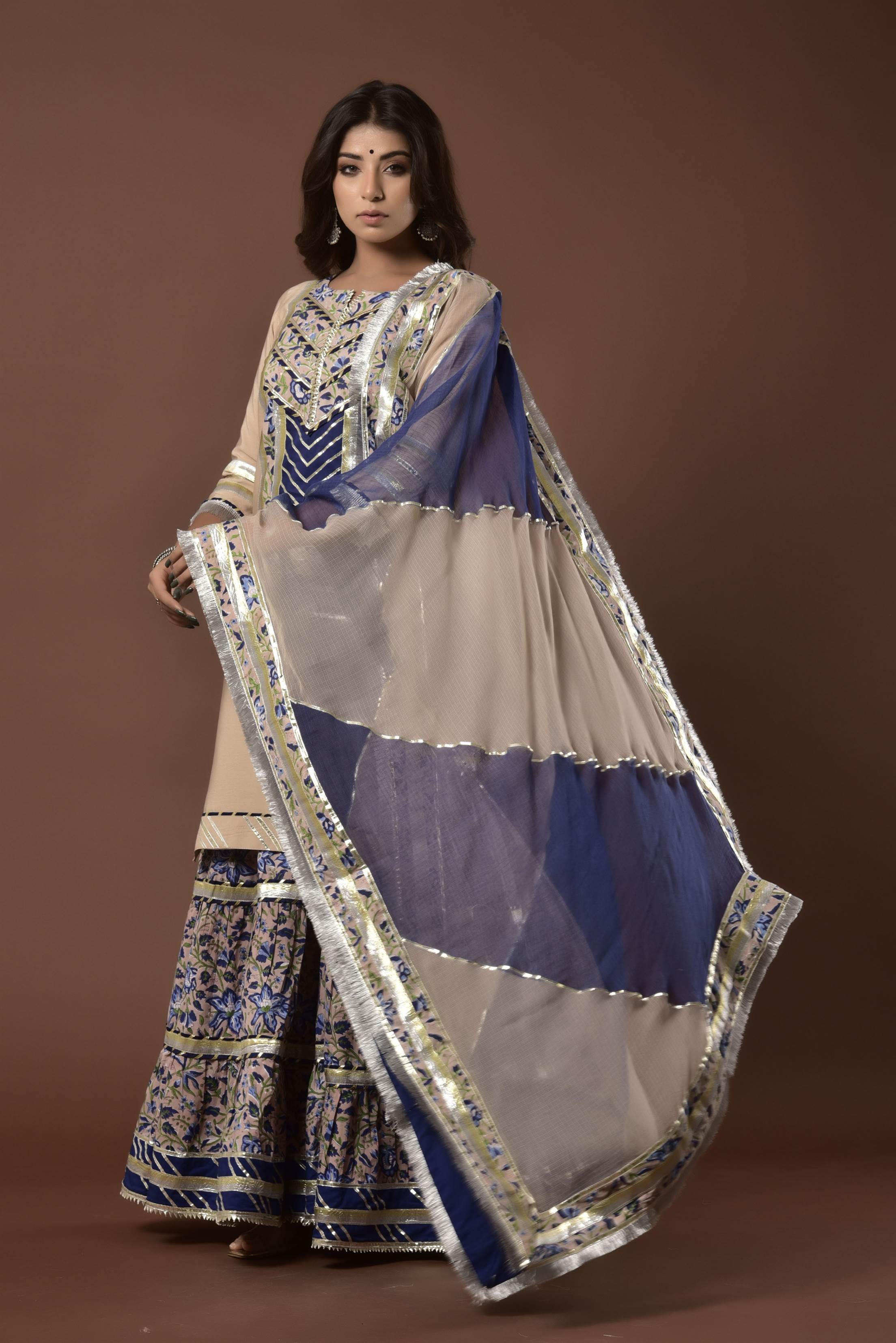 Women's Gulshan Blue Garara Set - Kiswah