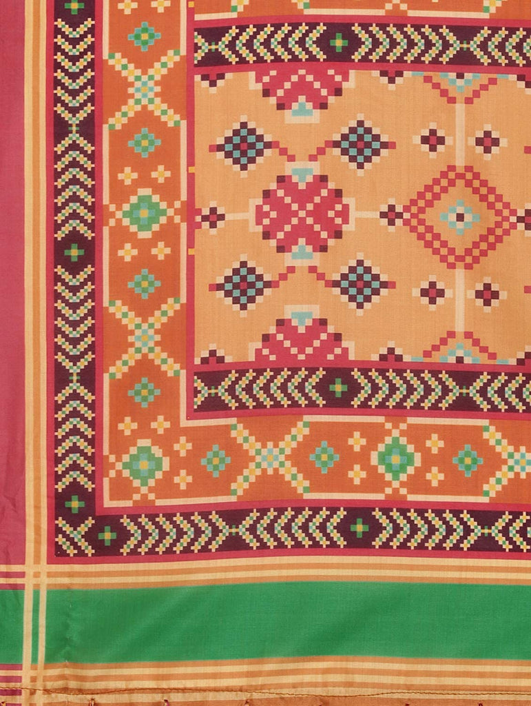 Women's Digital Print Shiney Satin Semistitched Lehenga Choli With Unstitched Blouse And Thred Work Dupatta