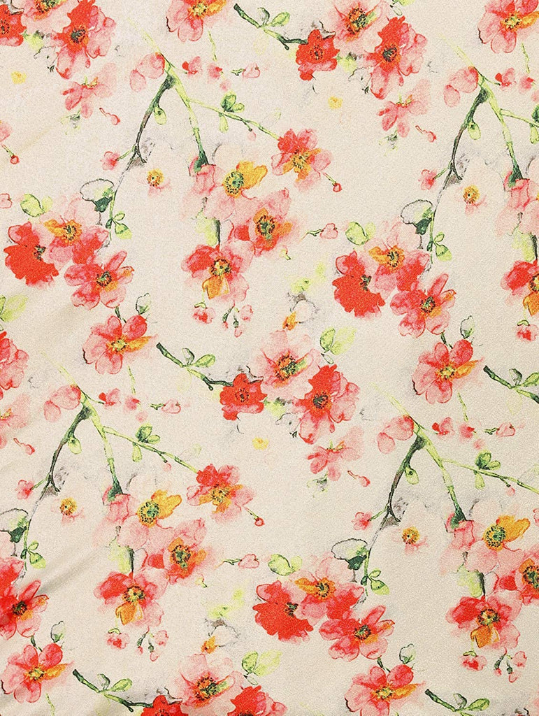 Women's Digital Print Shiney Satin Semistitched Lehenga Choli With Unstitched Blouse And Thred Work Dupatta