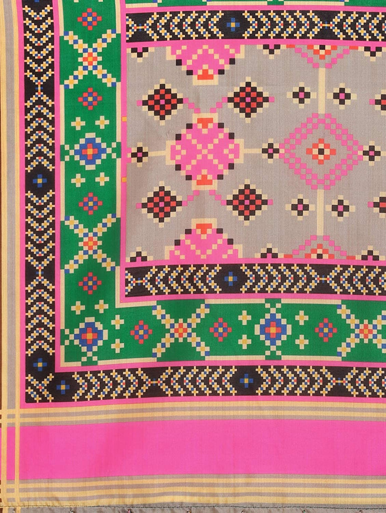 Women's Digital Print Shiney Satin Semistitched Lehenga Choli With Unstitched Blouse And Thred Work Dupatta