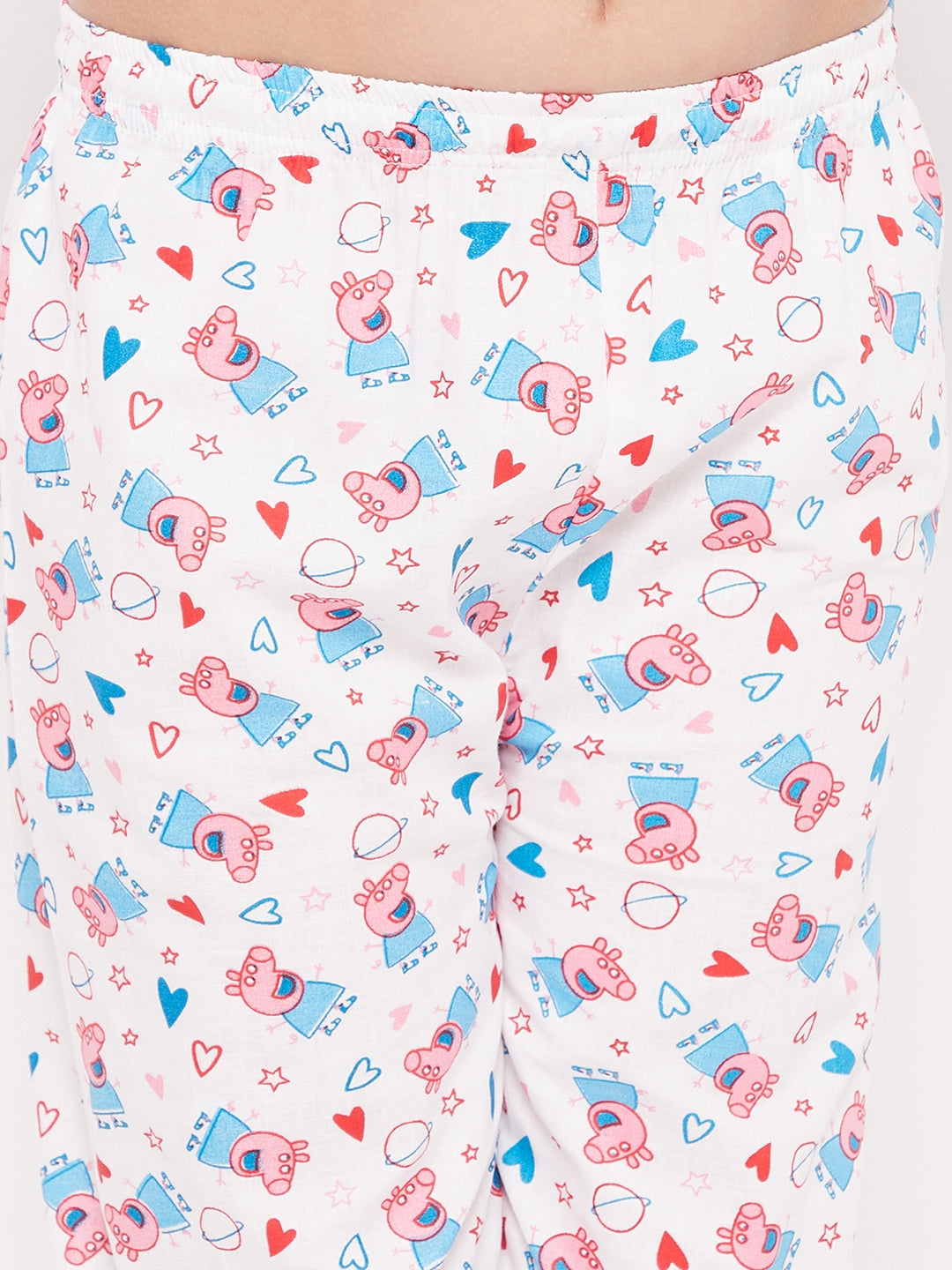 Girl's Pink Printed Cotton Nightsuit - NOZ2TOZ KIDS