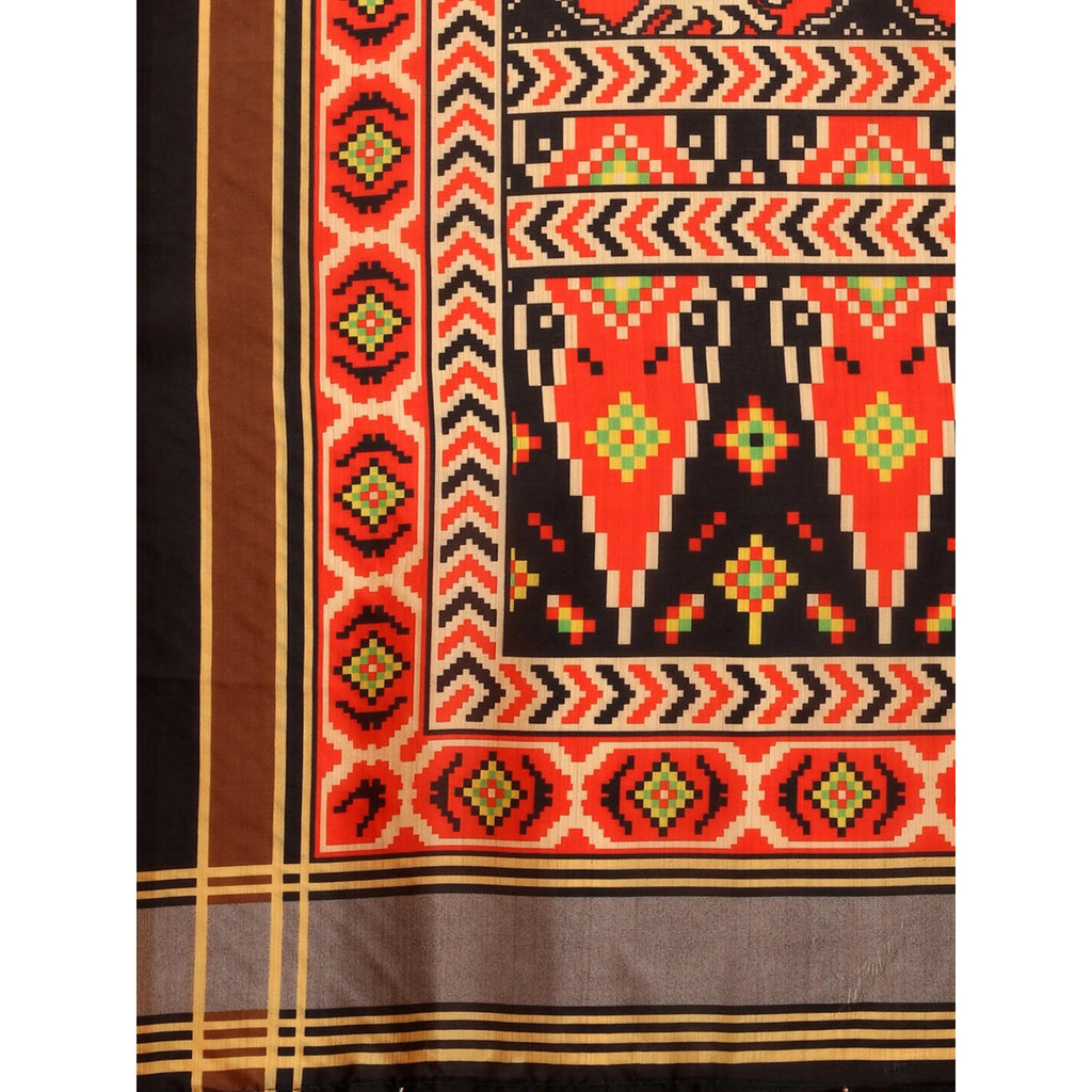 Women's Digital Print Shiney Satin Semistitched Lehenga Choli With Unstitched Blouse And Thred Work Dupatta