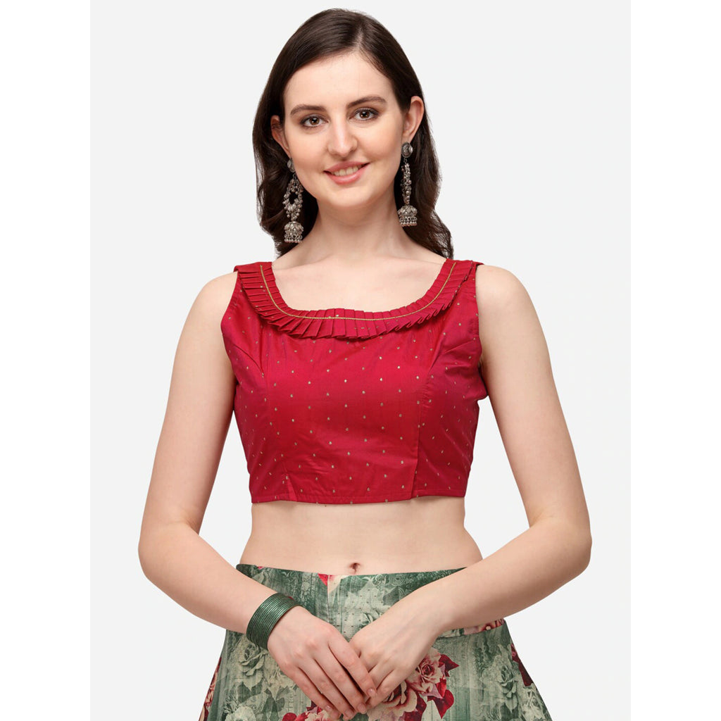 Women's Digital Print Shiney Satin Semistitched Lehenga Choli With Unstitched Blouse And Thred Work Dupatta