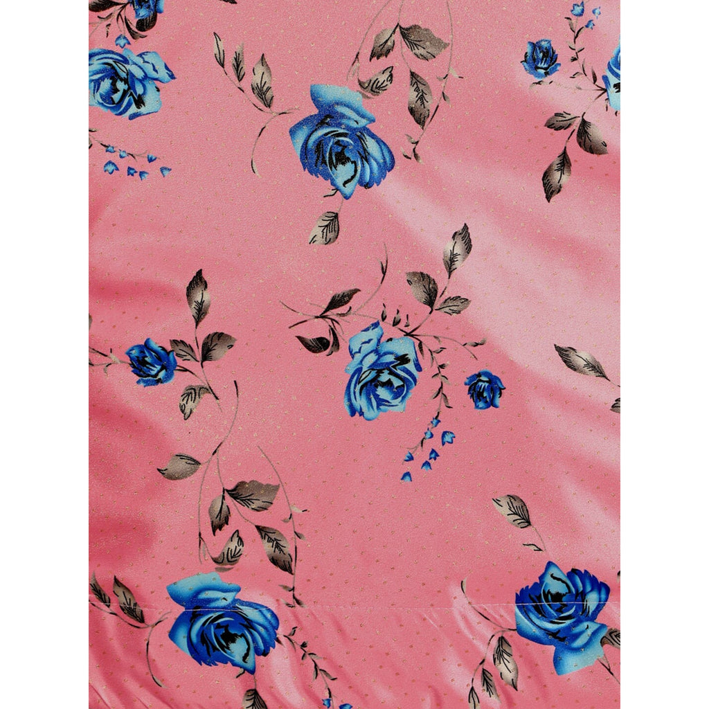 Women's Digital Print Shiney Satin Semistitched Lehenga Choli With Unstitched Blouse And Thred Work Dupatta